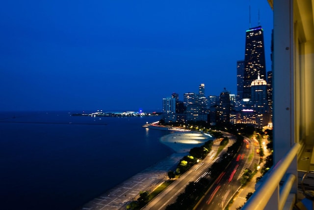 1300 N Lake Shore Dr Unit 21D, Chicago, IL 60610 - water view featuring a view of city lights