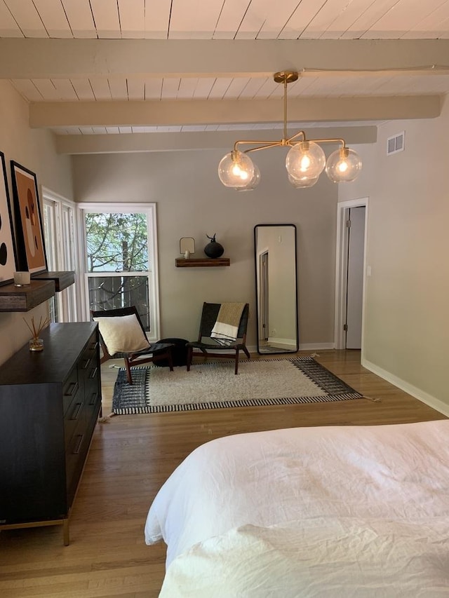 743 Dundee Ave, Barrington, IL 60010 - bedroom with wood finished floors and a wood ceiling with exposed beams