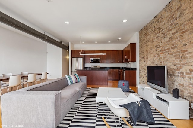 1525 N Milwaukee Ave Unit 3, Chicago, IL 60622 - living area with wood finished floors and recessed lighting