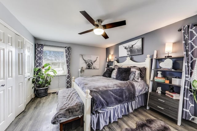 810 Woodhollow Ln, Buffalo Grove, IL 60089 - bedroom featuring wood finished floors and a ceiling fan