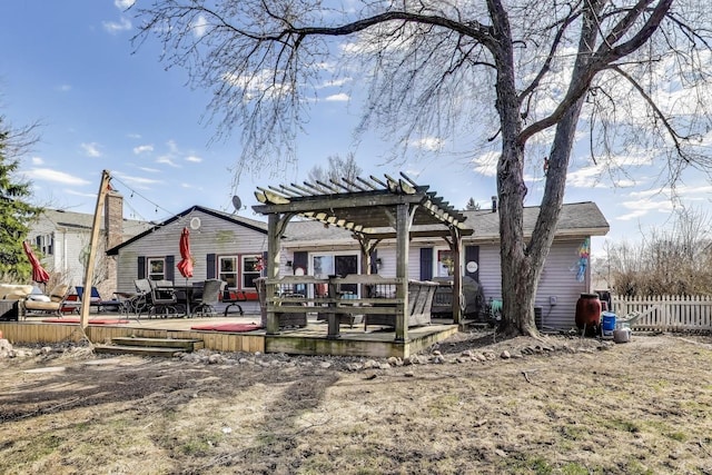 810 Woodhollow Ln, Buffalo Grove, IL 60089 - back of house with a pergola and a deck