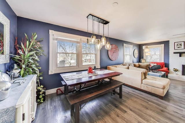 810 Woodhollow Ln, Buffalo Grove, IL 60089 - dining area featuring dark wood-type flooring and baseboards