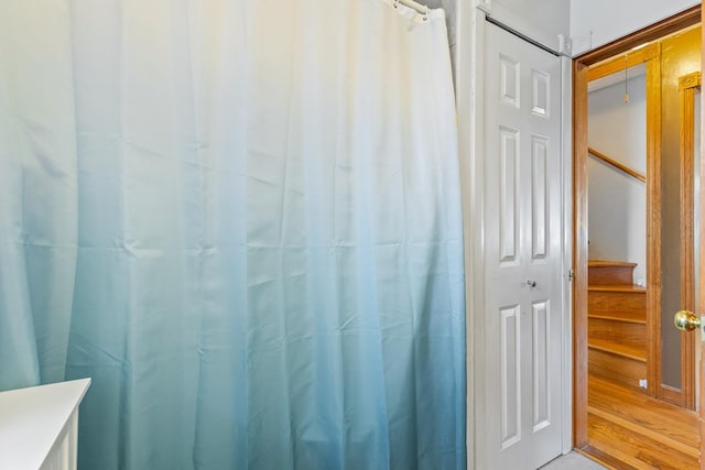 2808 Elder Ln, Franklin Park, IL 60131 - full bath with wood finished floors and a shower with curtain
