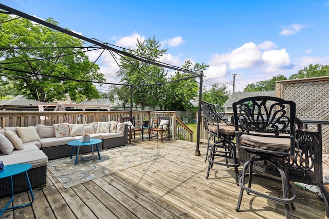 2808 Elder Ln, Franklin Park, IL 60131 - wooden deck with an outdoor hangout area and outdoor dining area