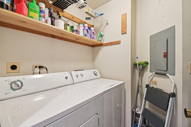 1604 Brittany Ct Unit 2B, Wheeling, IL 60090 - laundry area featuring electric panel and washing machine and dryer