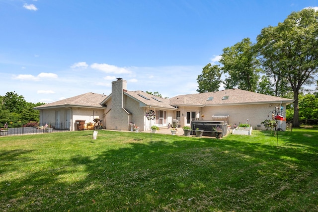 24029 S Plum Valley Dr, Crete, IL 60417 - back of property with brick siding, a chimney, and a patio area