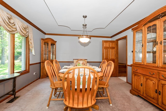 24029 S Plum Valley Dr, Crete, IL 60417 - dining area with light carpet and crown molding