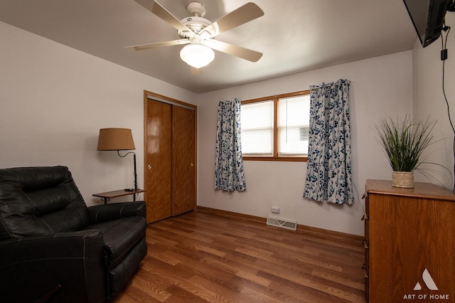 7707 Moody Ave, Burbank, IL 60459 - living area with wood finished floors and a ceiling fan