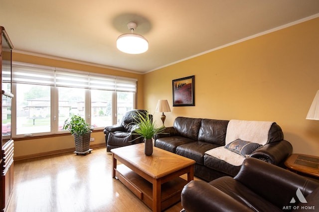 7707 Moody Ave, Burbank, IL 60459 - living room featuring light wood-style floors and crown molding
