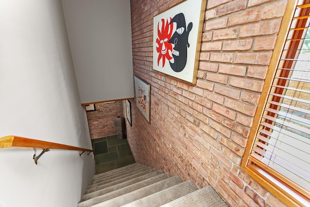 1200 Regency Ln, Lake Forest, IL 60045 - staircase with brick wall
