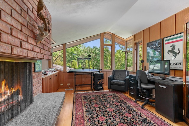 1200 Regency Ln, Lake Forest, IL 60045 - office area with lofted ceiling, healthy amount of natural light, and light wood finished floors
