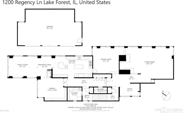 1200 Regency Ln, Lake Forest, IL 60045 - view of floor plan / room layout