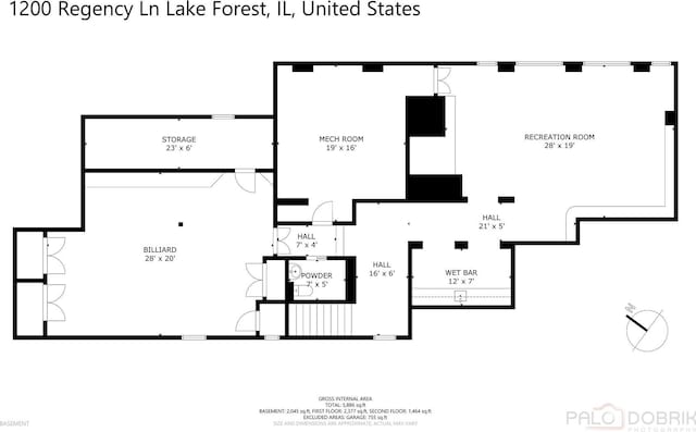 1200 Regency Ln, Lake Forest, IL 60045 - view of property floor plan