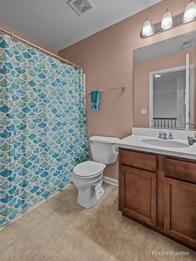 392 S Jade Ln, Round Lake, IL 60073 - bathroom with tile patterned floors, vanity, and a shower with shower curtain
