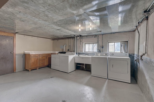 4934 N Marmora Ave, Chicago, IL 60630 - washroom featuring independent washer and dryer and cabinet space