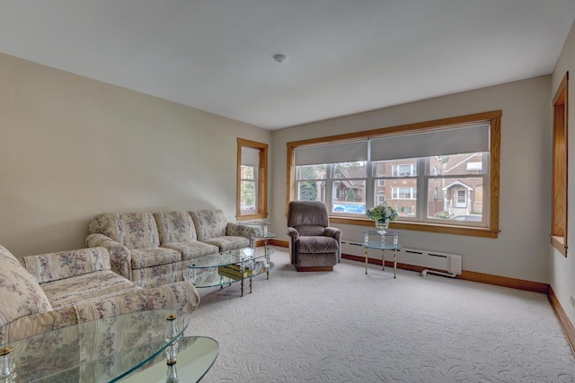 4934 N Marmora Ave, Chicago, IL 60630 - living area featuring baseboard heating and carpet