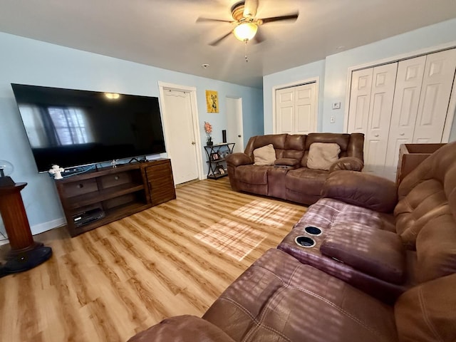 2524 Gilboa Ave, Zion, IL 60099 - living area featuring wood finished floors and ceiling fan