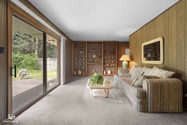 1458 Pleasant Dr, Crest Hill, IL 60403 - living area featuring wooden walls and carpet flooring