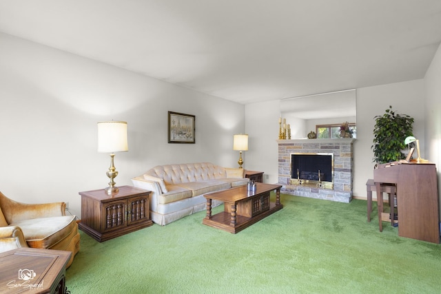 1458 Pleasant Dr, Crest Hill, IL 60403 - living room with carpet and a fireplace