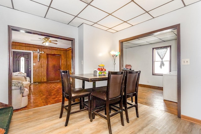408 Summit St, Joliet, IL 60435 - dining area with light wood-type flooring, a drop ceiling, and washer / dryer