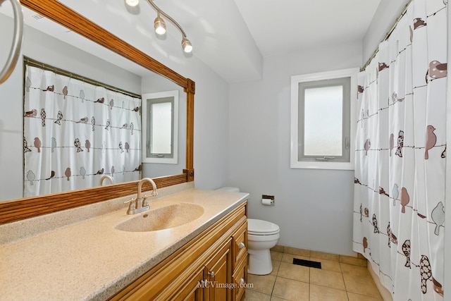 16821 89th Ave, Orland Hills, IL 60487 - bathroom featuring vanity, tile patterned floors, and a shower with shower curtain