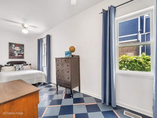 1754 W Cortland St, Chicago, IL 60622 - bedroom with dark floors and a ceiling fan