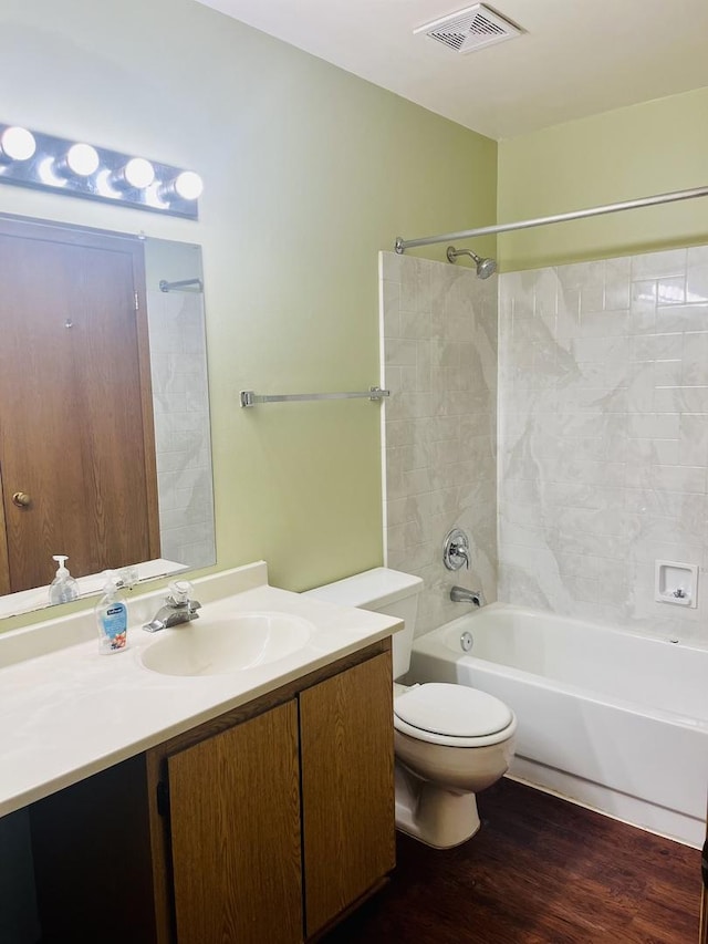 1335 N Winslowe Dr Unit 304, Palatine, IL 60074 - full bathroom featuring bathtub / shower combination, vanity, and wood finished floors