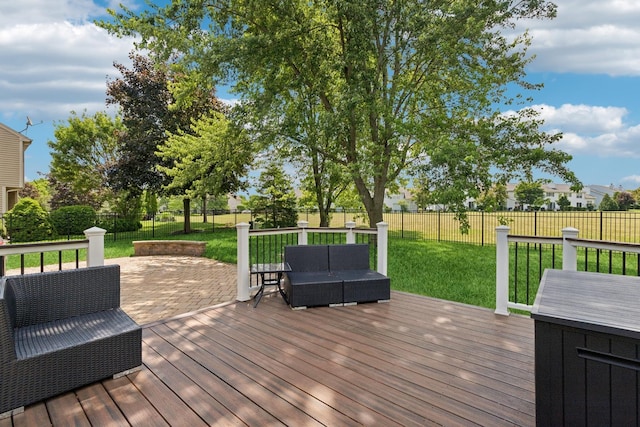 17889 W Elsbury St, Gurnee, IL 60031 - deck featuring a fenced backyard and an outdoor hangout area