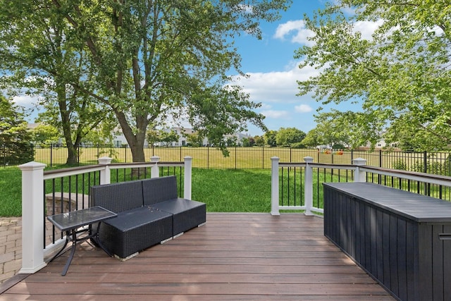 17889 W Elsbury St, Gurnee, IL 60031 - deck with an outdoor hangout area and a fenced backyard