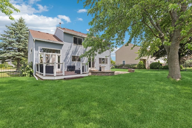 17889 W Elsbury St, Gurnee, IL 60031 - rear view of property with a wooden deck