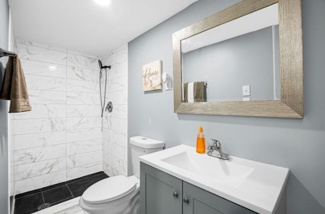 3105 Hermes Dr, Olympia Fields, IL 60461 - bathroom featuring vanity and a tile shower