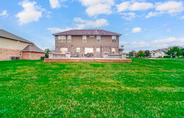 3105 Hermes Dr, Olympia Fields, IL 60461 - back of property with a yard and stone siding