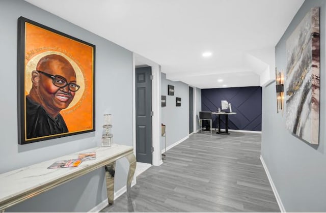3105 Hermes Dr, Olympia Fields, IL 60461 - hallway featuring wood finished floors and recessed lighting