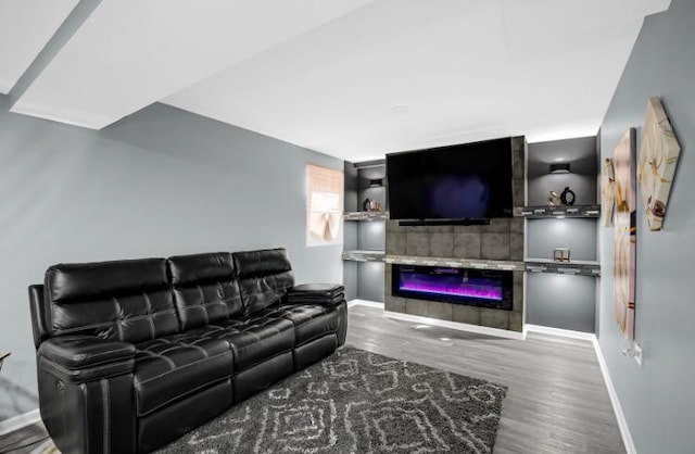 3105 Hermes Dr, Olympia Fields, IL 60461 - living room featuring wood finished floors and a glass covered fireplace