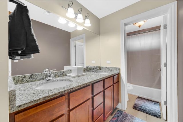 3105 Hermes Dr, Olympia Fields, IL 60461 - full bath with double vanity, tile patterned floors, and shower / bath combo