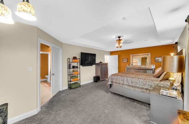 3105 Hermes Dr, Olympia Fields, IL 60461 - carpeted bedroom featuring a tray ceiling and baseboards