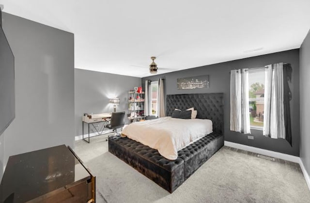 3105 Hermes Dr, Olympia Fields, IL 60461 - bedroom with carpet, ceiling fan, and a desk