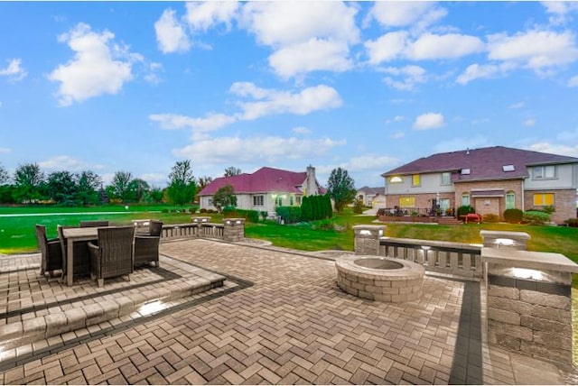 3105 Hermes Dr, Olympia Fields, IL 60461 - view of patio / terrace featuring an outdoor fire pit and outdoor dining space