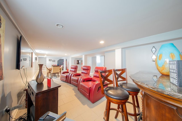 10215 S Charles St, Chicago, IL 60643 - cinema featuring a dry bar, recessed lighting, and light tile patterned floors