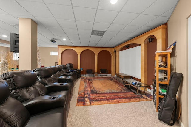 2308 Fleetwood Ct, Naperville, IL 60565 - carpeted cinema with recessed lighting and a paneled ceiling