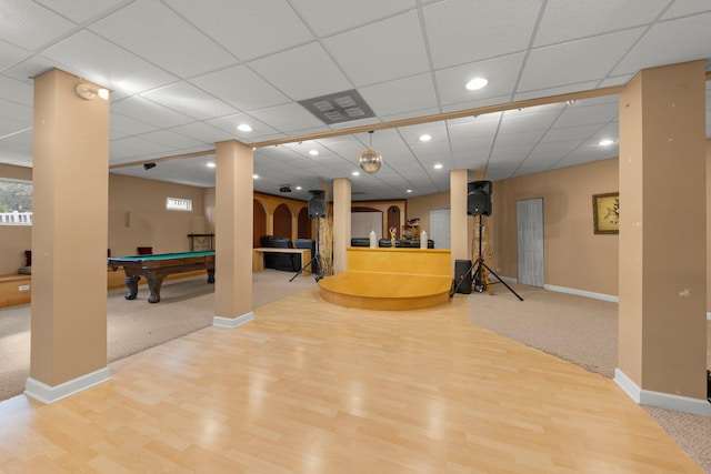 2308 Fleetwood Ct, Naperville, IL 60565 - reception with pool table, recessed lighting, and a paneled ceiling