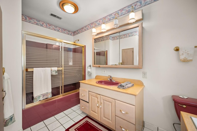 115 Fair St, Sycamore, IL 60178 - full bathroom featuring vanity, shower / bath combination with glass door, and tile patterned floors