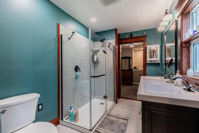 4116 E 13th Rd, Earlville, IL 60518 - full bath featuring a shower stall, double vanity, and tile patterned floors