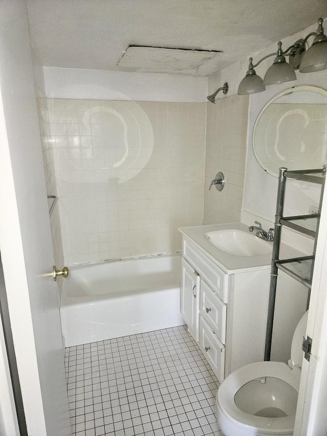253 E Delaware Pl Unit 8F, Chicago, IL 60611 - full bath with vanity, shower / bathtub combination, and tile patterned floors
