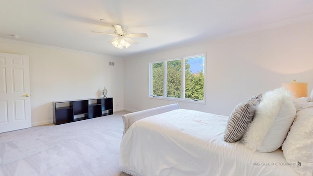 2520 Hanford Ln, Aurora, IL 60502 - carpeted bedroom featuring ceiling fan and crown molding