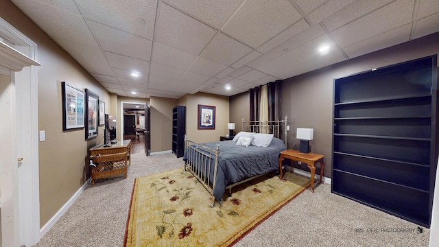 2520 Hanford Ln, Aurora, IL 60502 - bedroom featuring carpet flooring, recessed lighting, and a paneled ceiling