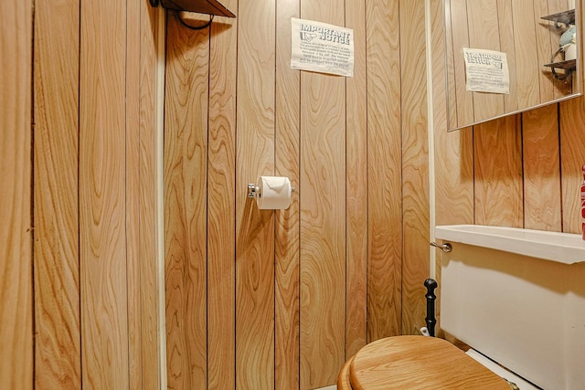 3750 N Octavia Ave, Chicago, IL 60634 - bathroom view of wooden walls and toilet