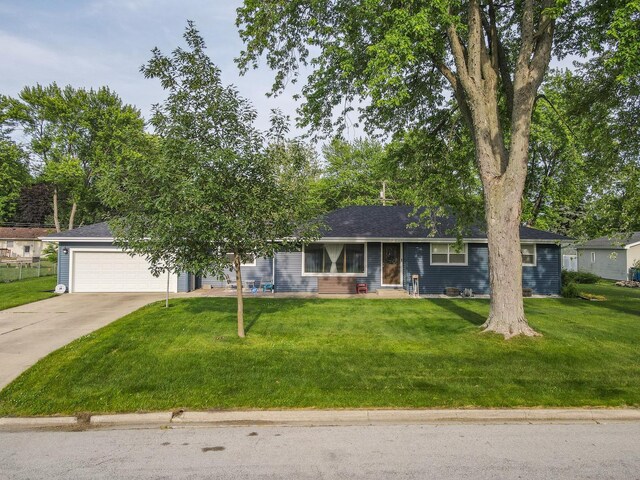 620 Edwin Dr, Bourbonnais, IL 60914 - single story home featuring concrete driveway, a garage, and a front yard