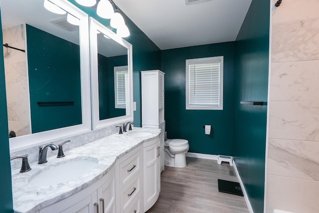 620 Edwin Dr, Bourbonnais, IL 60914 - full bath featuring double vanity and wood finished floors