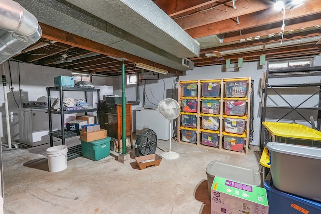 620 Edwin Dr, Bourbonnais, IL 60914 - unfinished basement featuring washing machine and dryer